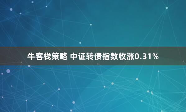 牛客栈策略 中证转债指数收涨0.31%