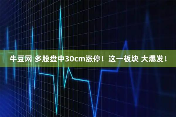 牛豆网 多股盘中30cm涨停！这一板块 大爆发！